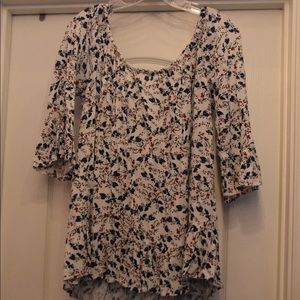 off the shoulder floral blouse